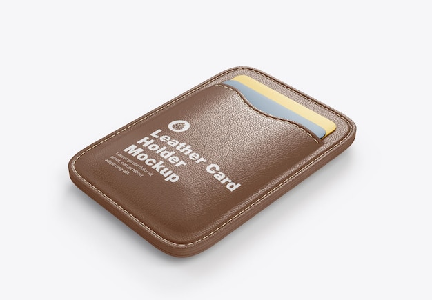 PSD leather card holder mockup