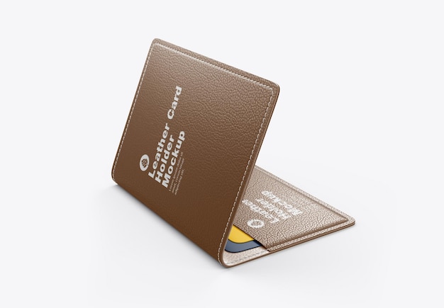leather card holder mockup