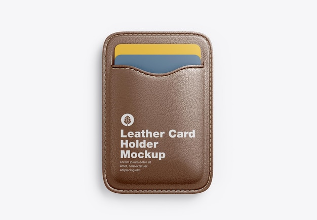 PSD leather card holder mockup