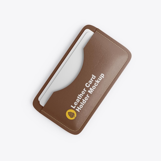 Leather card holder mockup