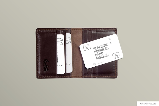 leather card holder mockup