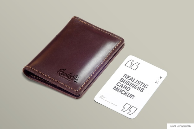 PSD leather card holder mockup