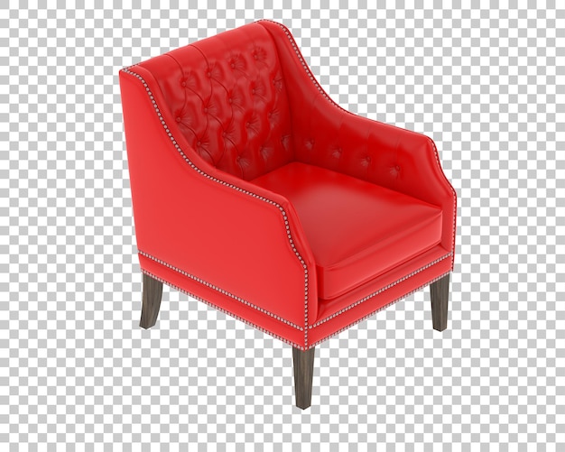 PSD 透明な背景の 3 d レンダリング図に分離された革張りの椅子