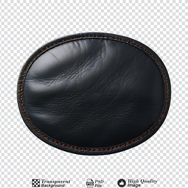 PSD leather clothing label isolated on transparent background