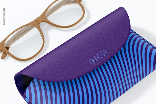 Leather Eyeglasses Case Mockup, Close Up