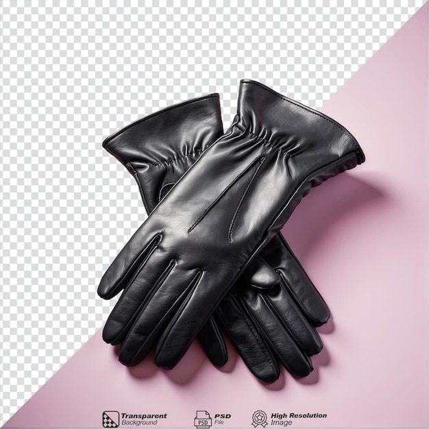 PSD leather gloves isolated on transparent background