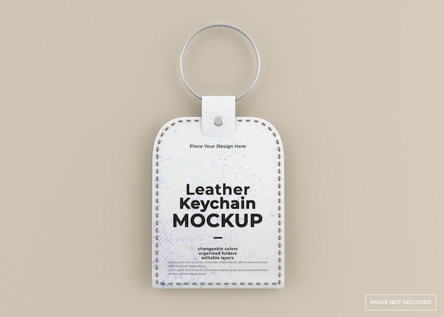 leather key chain mockup for key accessory