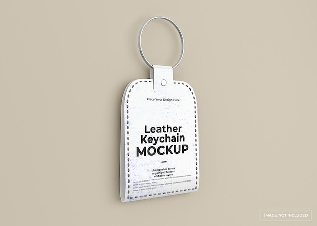 Leather key chain mockup for key accessory