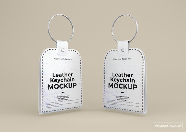 Leather key chain mockup for key accessory