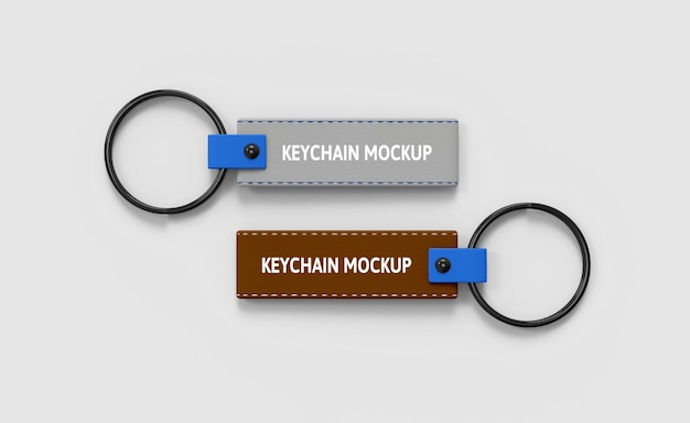 Leather keychain mockup