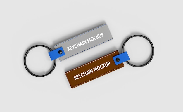 PSD leather keychain mockup