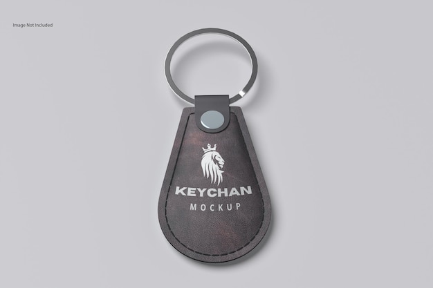 Leather keychain mockup