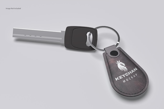 PSD leather keychain mockup