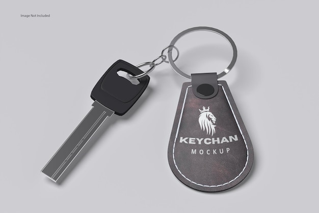 Leather keychain mockup