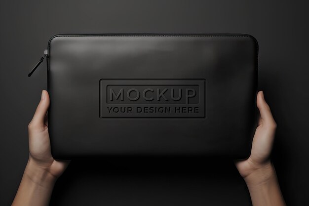 PSD mockup di custodia per laptop e tablet in pelle