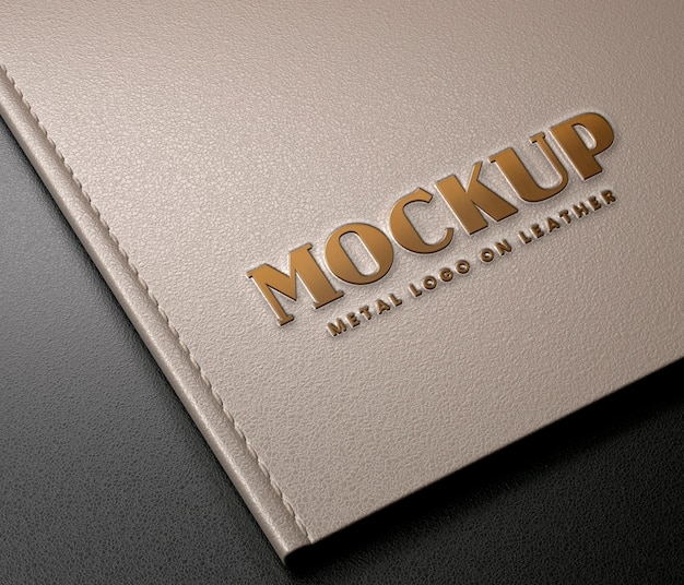 PSD mockup in pelle con logo