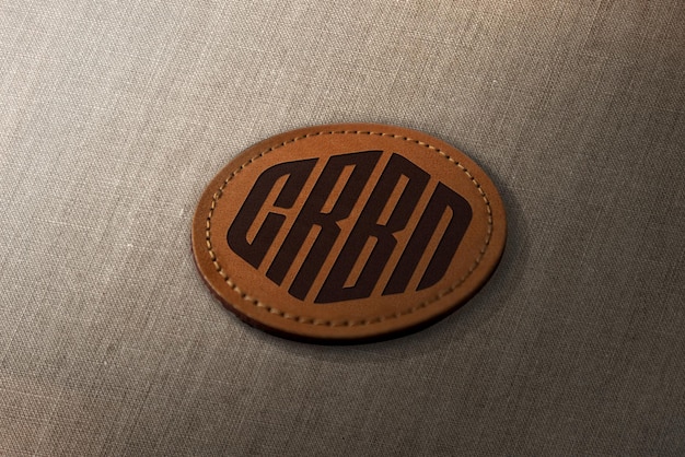 leather logo mockup