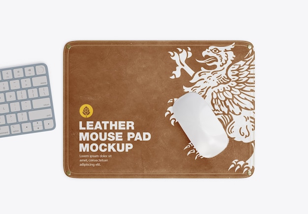 Mockup di tappetino per mouse in pelle