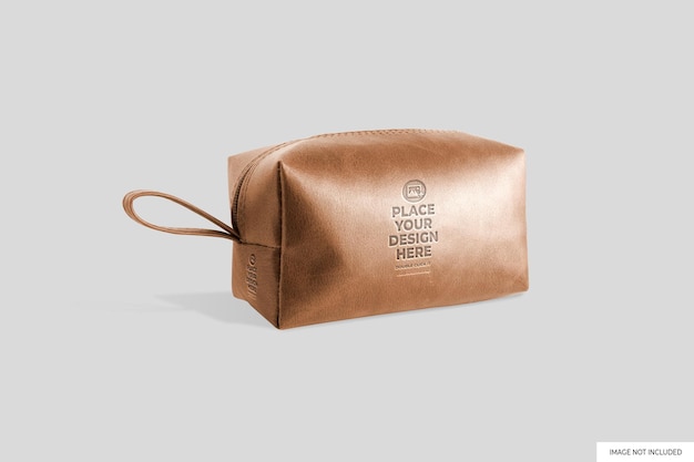 Leather pouch bag mockup