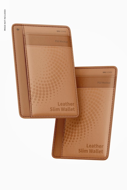 Leather slim wallet mockup