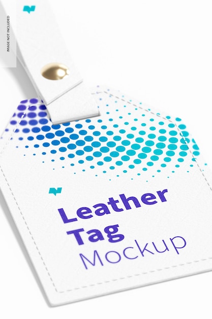 Leather Tags Mockup, Close Up