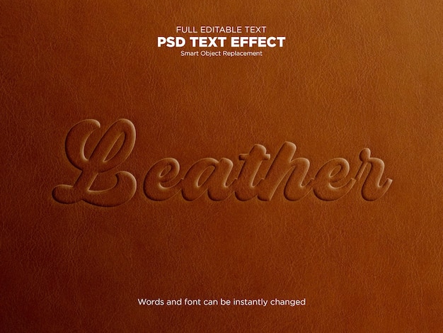 Leather text effect template