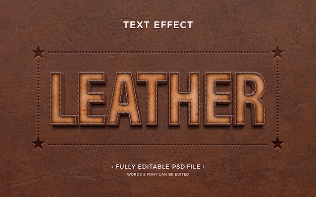 leather text effect
