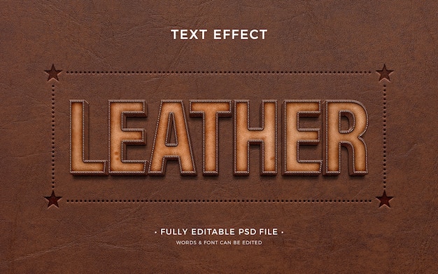 Premium PSD  Leather text effect