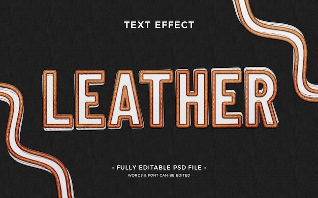 leather text effect