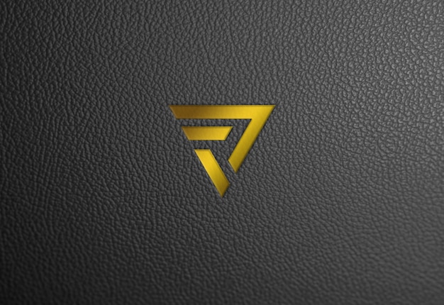 Trama in pelle mockup logo oro