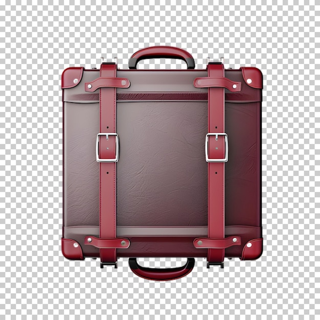 PSD leather travel bag isolated on transparent background