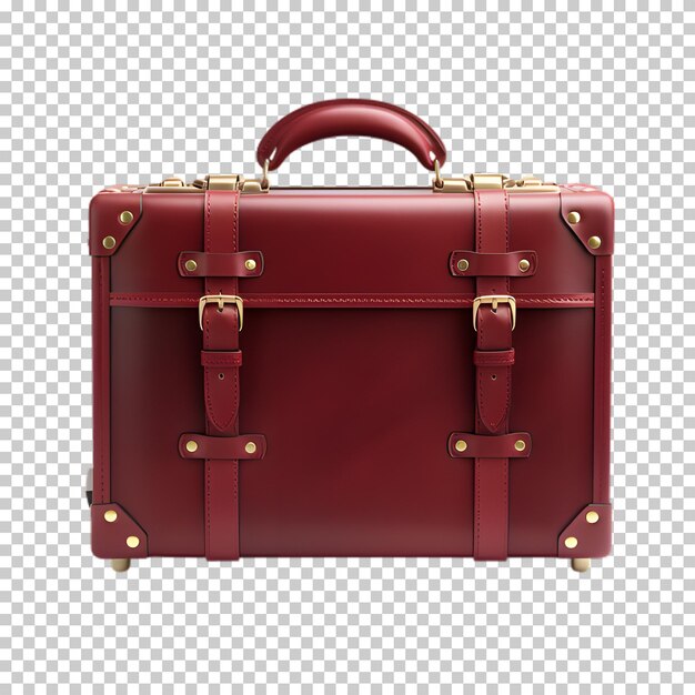 PSD leather travel bag isolated on transparent background