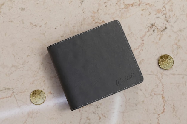 PSD leather wallet mockup