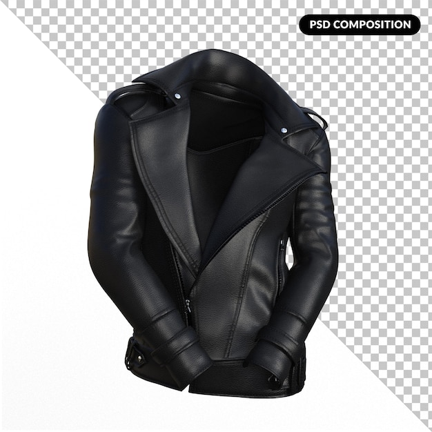 PSD leather wear jacket isolated 3d