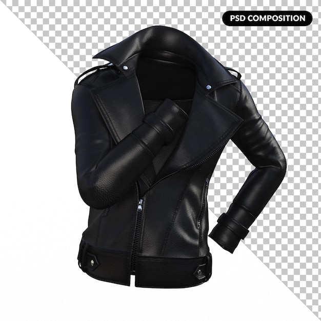 PSD leather wear jacket isolated 3d