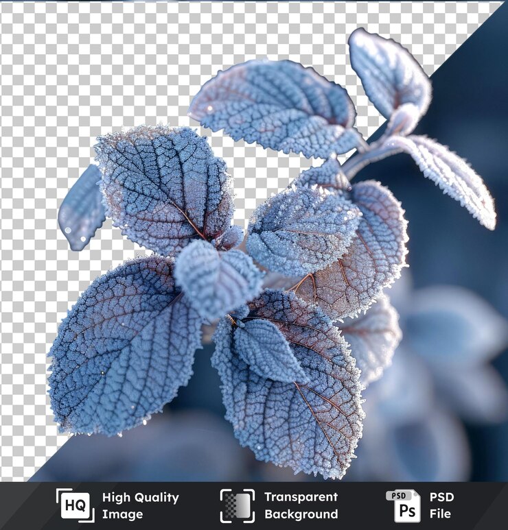 PSD 雪覆蓋的樹葉 png clipart
