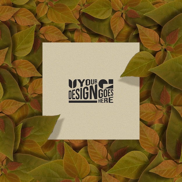 Leaves framing a blank square perfect for adding your own content