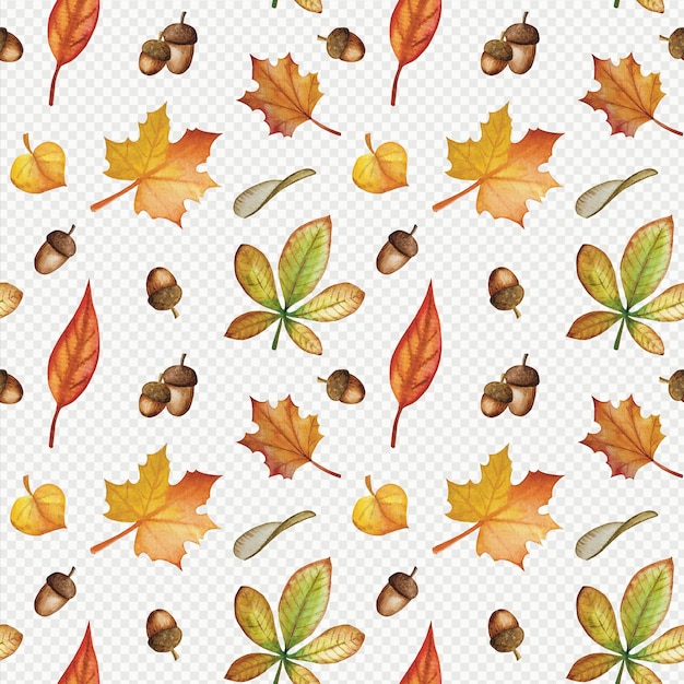 PSD leaves watercolor pattern