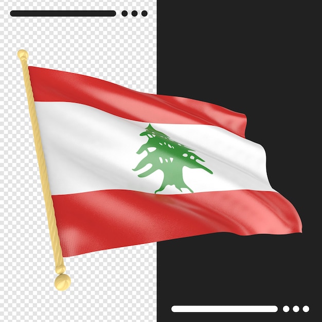 PSD lebanon flag 3d rendering isolated