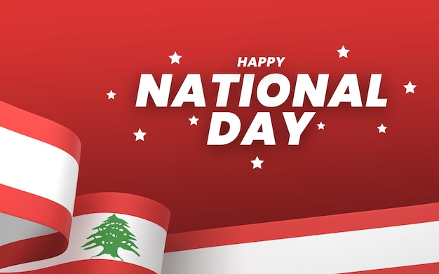 Lebanon flag design national independence day banner editable text and background