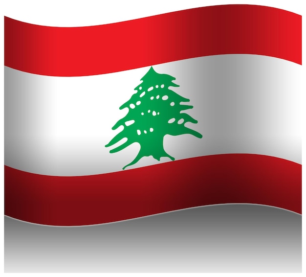 PSD レバノン国旗を振る 3d
