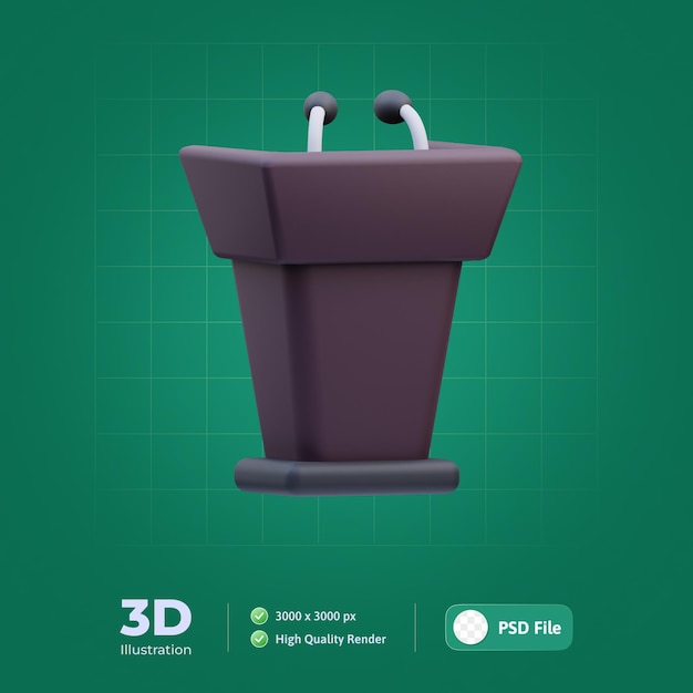 lectern presentation 3d illustration