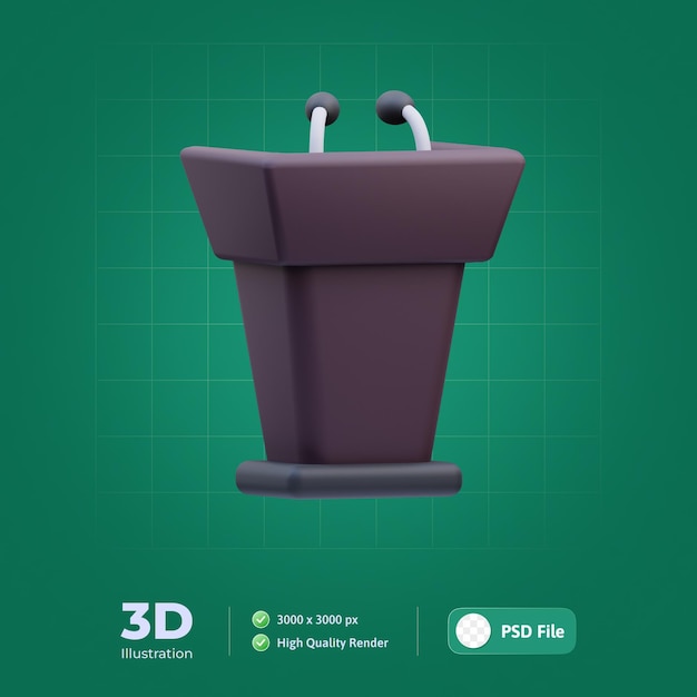 Lectern Presentation 3D Illustration