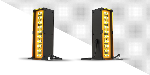 LED-alfabet licht 3D-rendering, PSD-bestand.