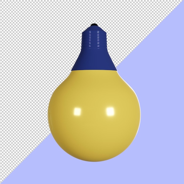 PSD lampadina principale isolata lampadina 3d realistica render