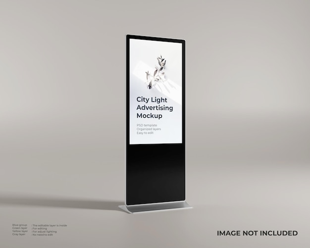 PSD led city light advertising mockup