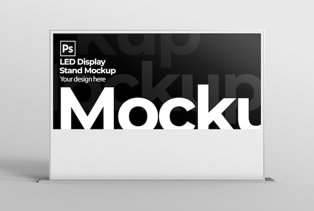 PSD led display stand mockup for branding and advertising presentations