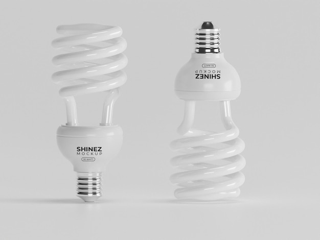 Led, energie gloeilamp branding mockup