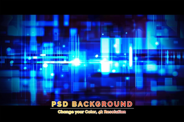 PSD led light abstract effect toekomstige technologie glare cubes digitaal cpu-signaal