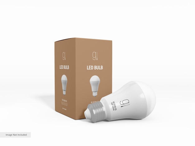 Led light bulb branding showcase mockup